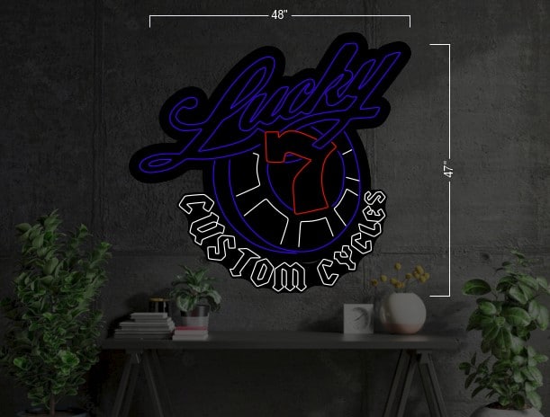 Lucky 7 Custom Cycles  | LED Neon Sign