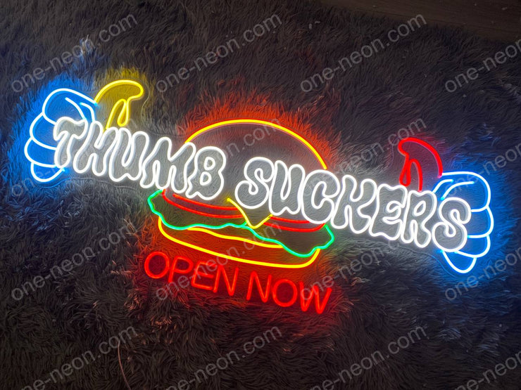Thumb Suckers Open Now | LED Neon Sign