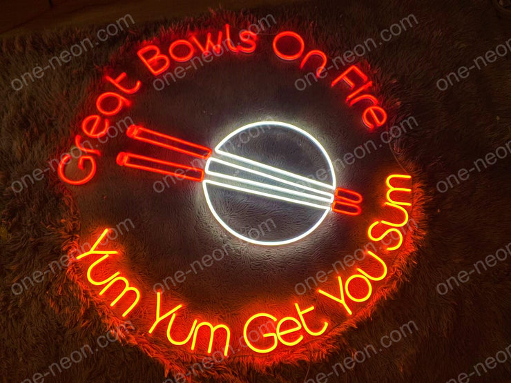 Great Bowls On Fire | LED Neon Sign