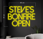 Steve's Bonfire Open | LED Neon Sign