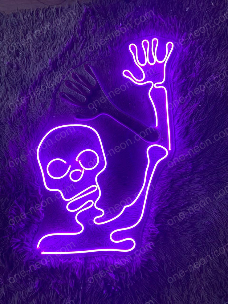 Halloween - Skeleton Waving | LED Neon Sign