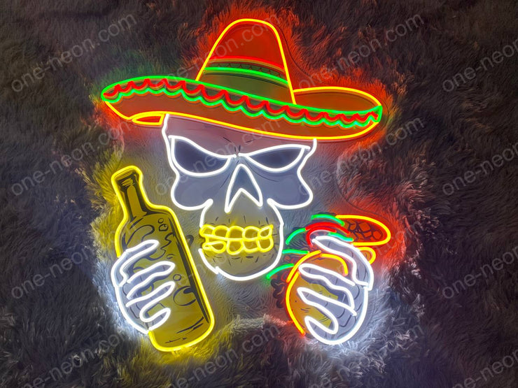 Taco Skull Mexican | LED Neon Sign