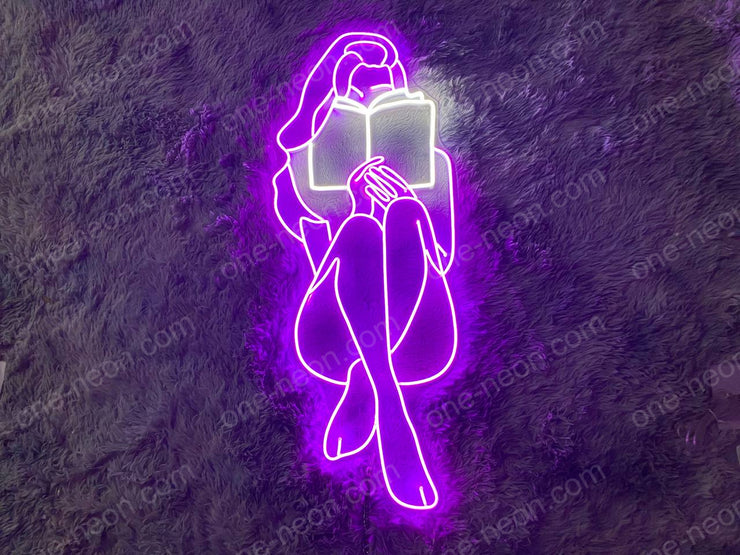 Woman Reading Book | LED Neon Sign