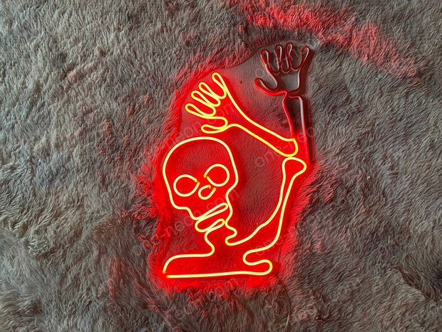 Halloween - Skeleton Waving | LED Neon Sign