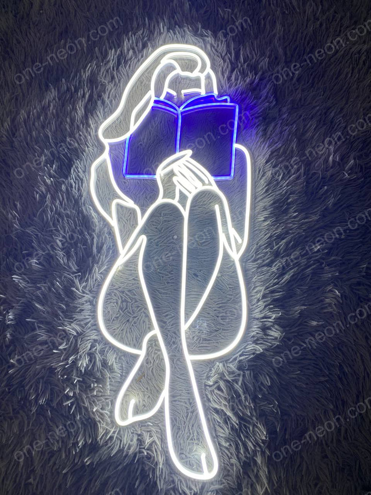 Woman Reading Book | LED Neon Sign