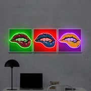 Pop Art Lips | Neon Acrylic Artwork