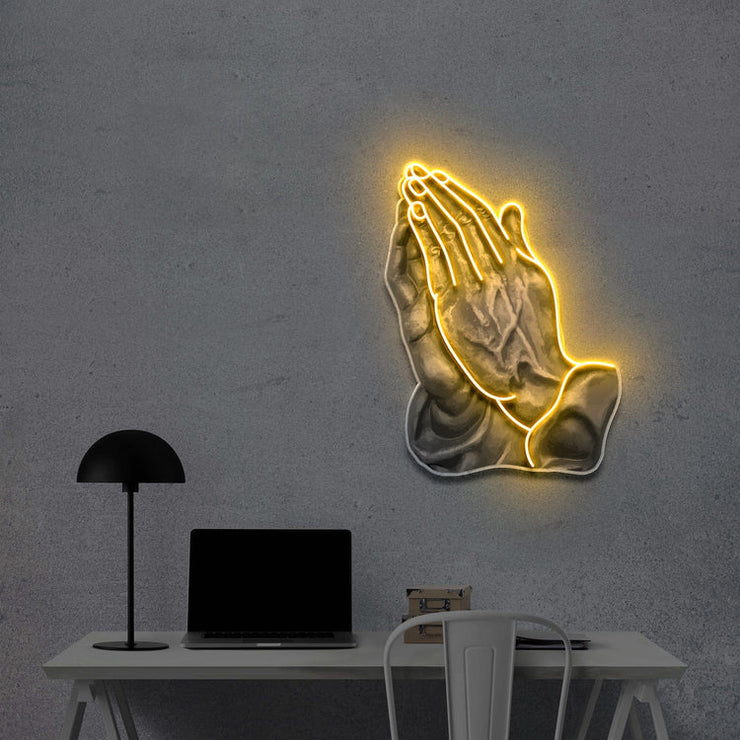 Pray For Me | Neon Acrylic Art Work