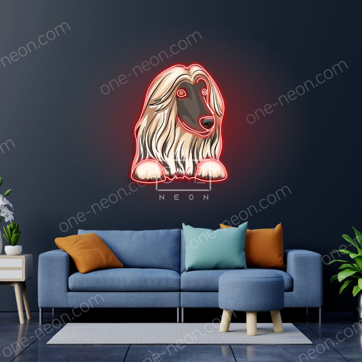 Afghan hound Peeking   | LED Neon Sign