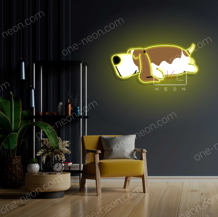 Basset Hound Sleeping | LED Neon Sign