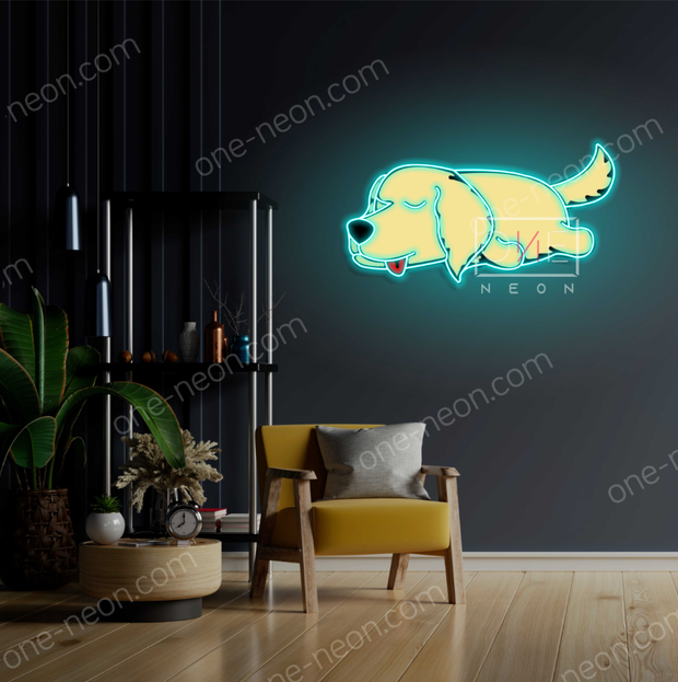 Golden Retriever Sleeping | LED Neon Sign