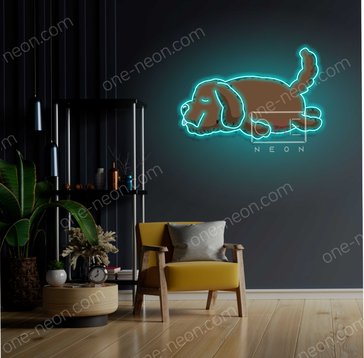 Labradoodle Sleeping | LED Neon Sign