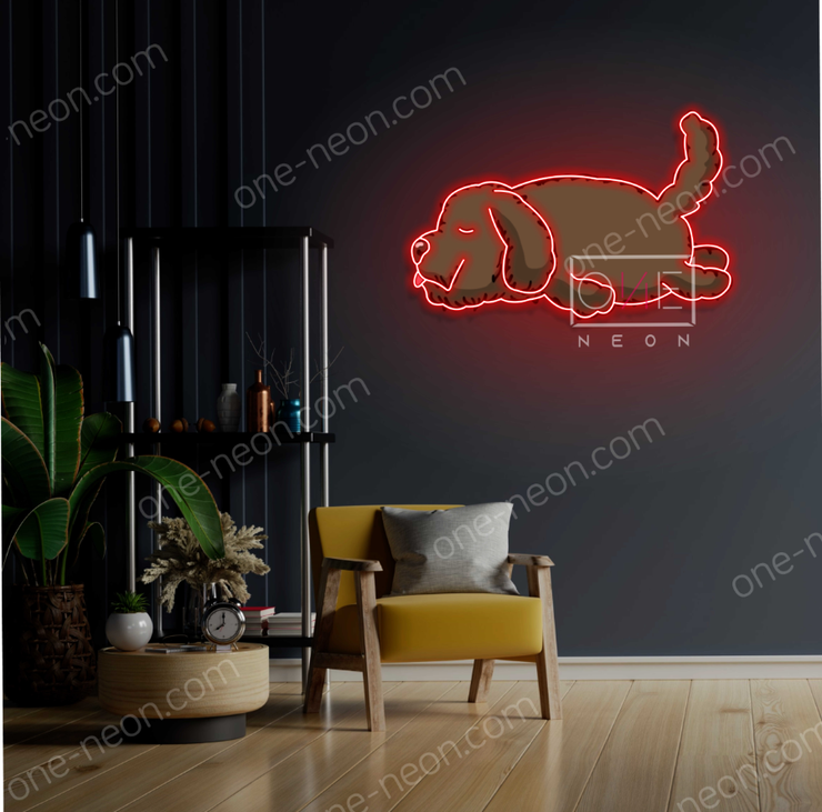 Labradoodle Sleeping | LED Neon Sign