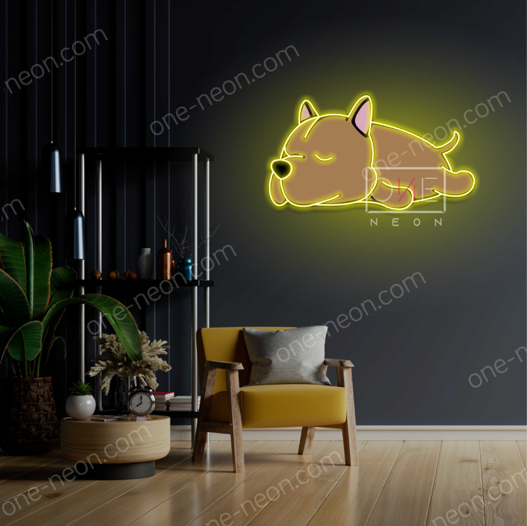 Pitbull Sleeping | LED Neon Sign