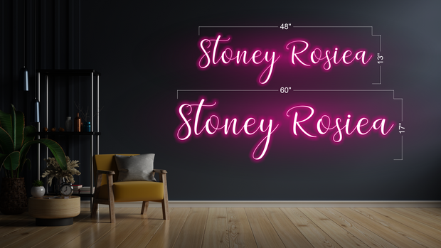 Stoney Rosie & Marijuana Leaf | LED Neon Sign