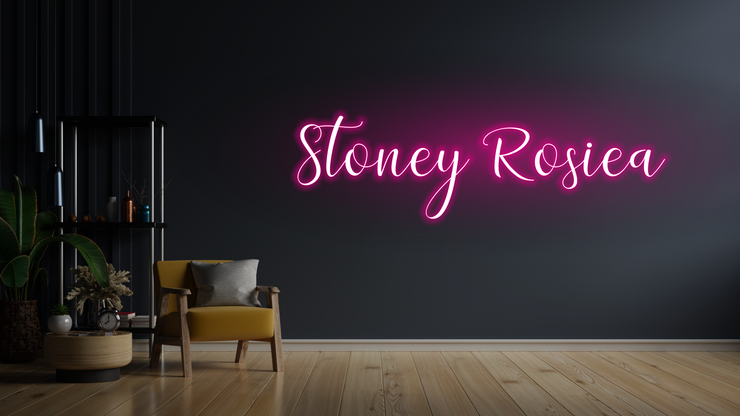 Stoney Rosie & Marijuana Leaf | LED Neon Sign