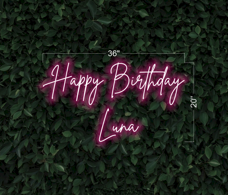 Happy Birthday Luna | LED Neon Sign