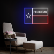 Felicidad - Texas Flag | LED Neon Sign