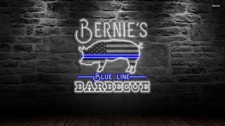 Bernie's Blue Line Barbecue | LED Neon Sign