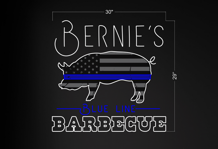 Bernie's Blue Line Barbecue | LED Neon Sign