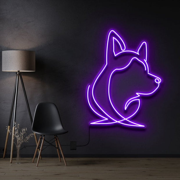 Siberian Husky Face | LED Neon Sign