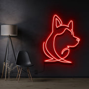 Siberian Husky Face | LED Neon Sign