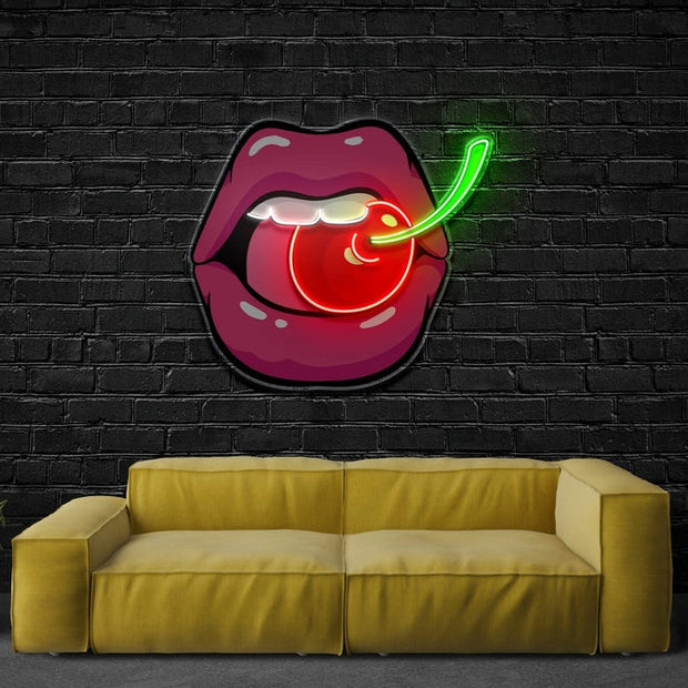 Sweet Cherry Flavor | Neon Acrylic Artwork