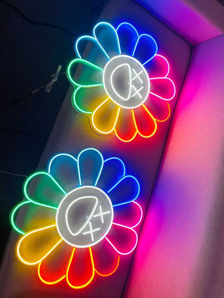 KAWS Sunflower by Takashi Murakami, LED Neon Sign