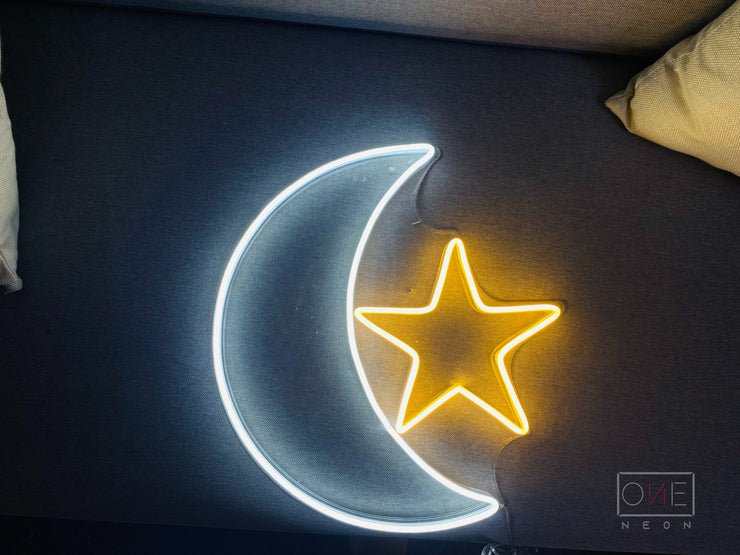 Moon And Star | LED Neon Sign