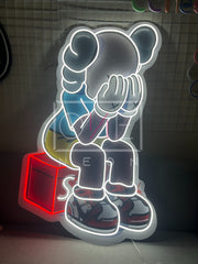 Sitting KAWS Supreme | LED Neon Sign (UV Printed)