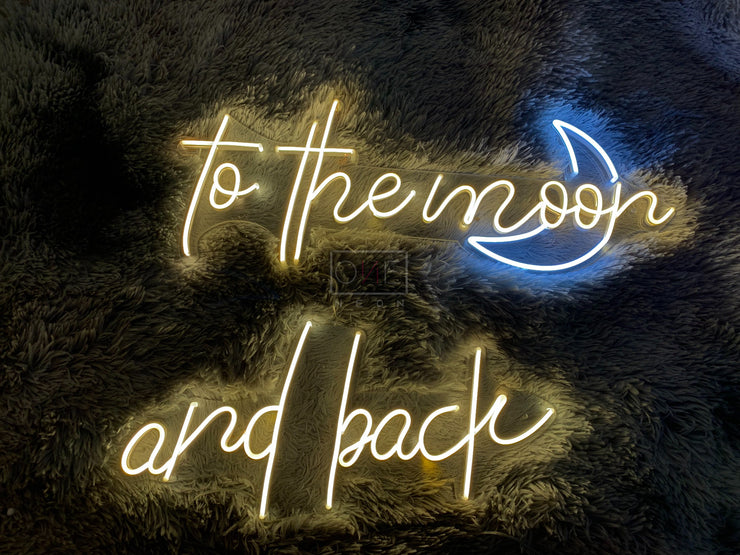 To The Moon And Back | LED Neon Sign
