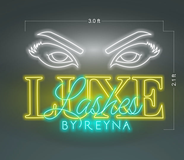 LUX Lashed By Reyna | LED Neon Sign